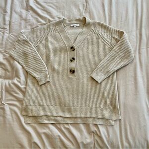 Madewell Cream V-Neck Sweater